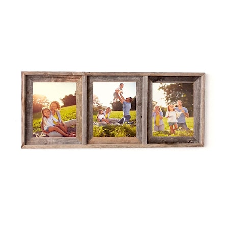 Barnwoodusa Rustic Signature Reclaimed Collage Frame - Fits 3, 8x10 Photos 672713217893